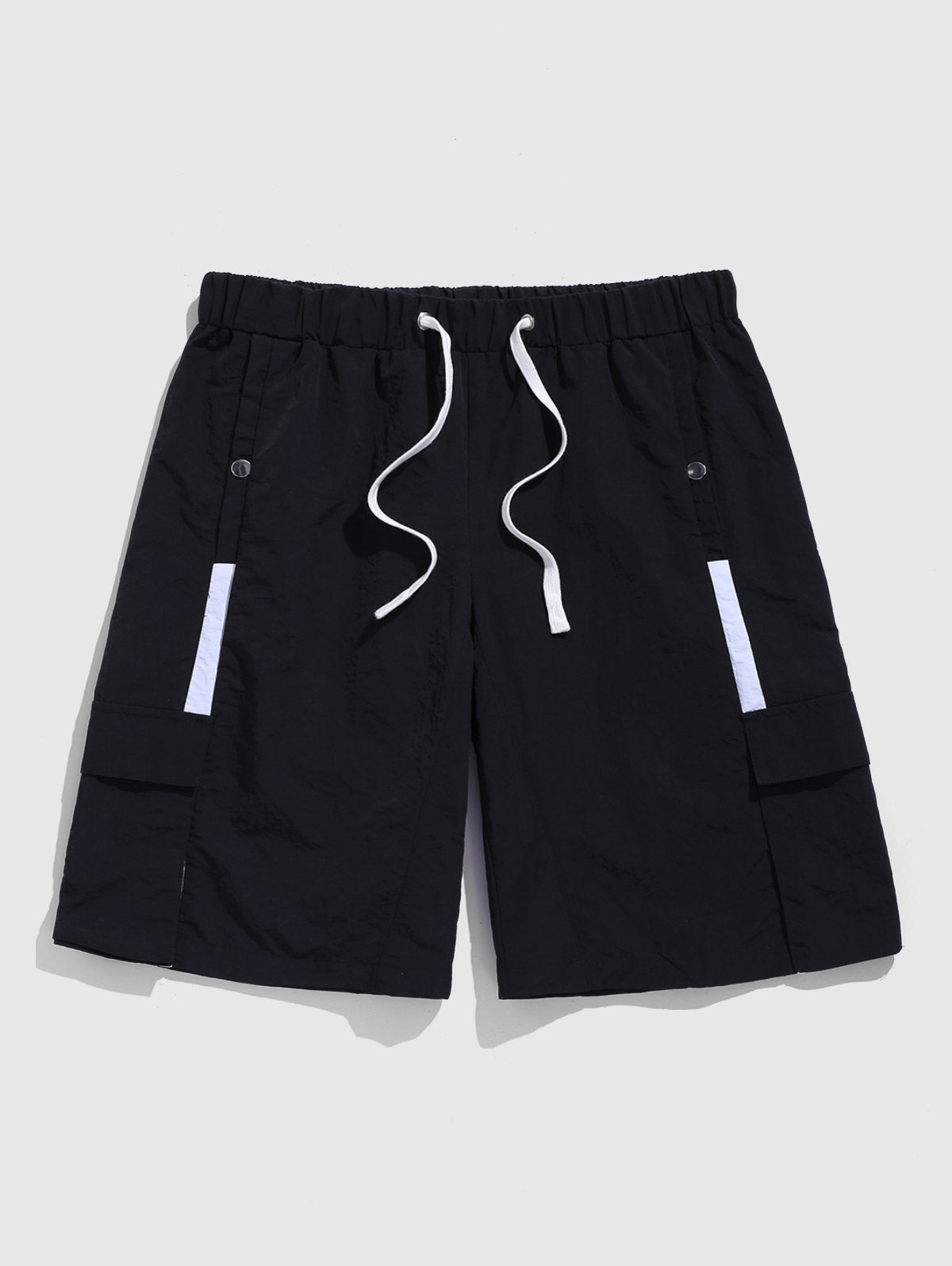 Men's Contrast Color Pockets Drawstring Cargo Shorts