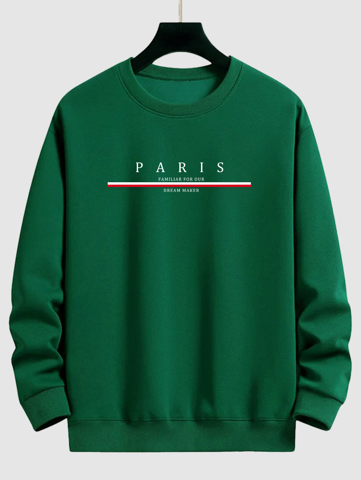 PARIS Letter Graphic Printed Crew Neck Pullover Sweatshirt Set