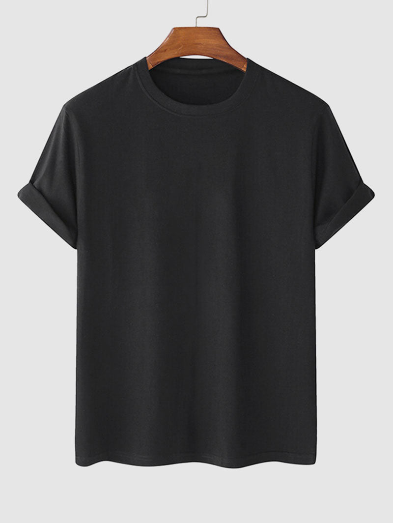 Men's Casual Playing Card Spades Letter Graphic Printed Crew Neck Short Sleeves T-shirt