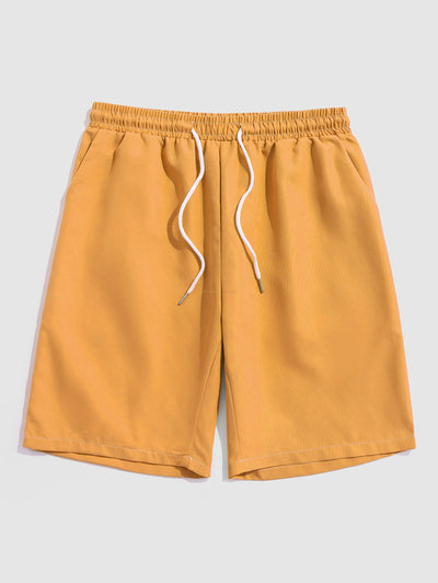 Mens Solid Color Quick Dry Basic Casual Shorts