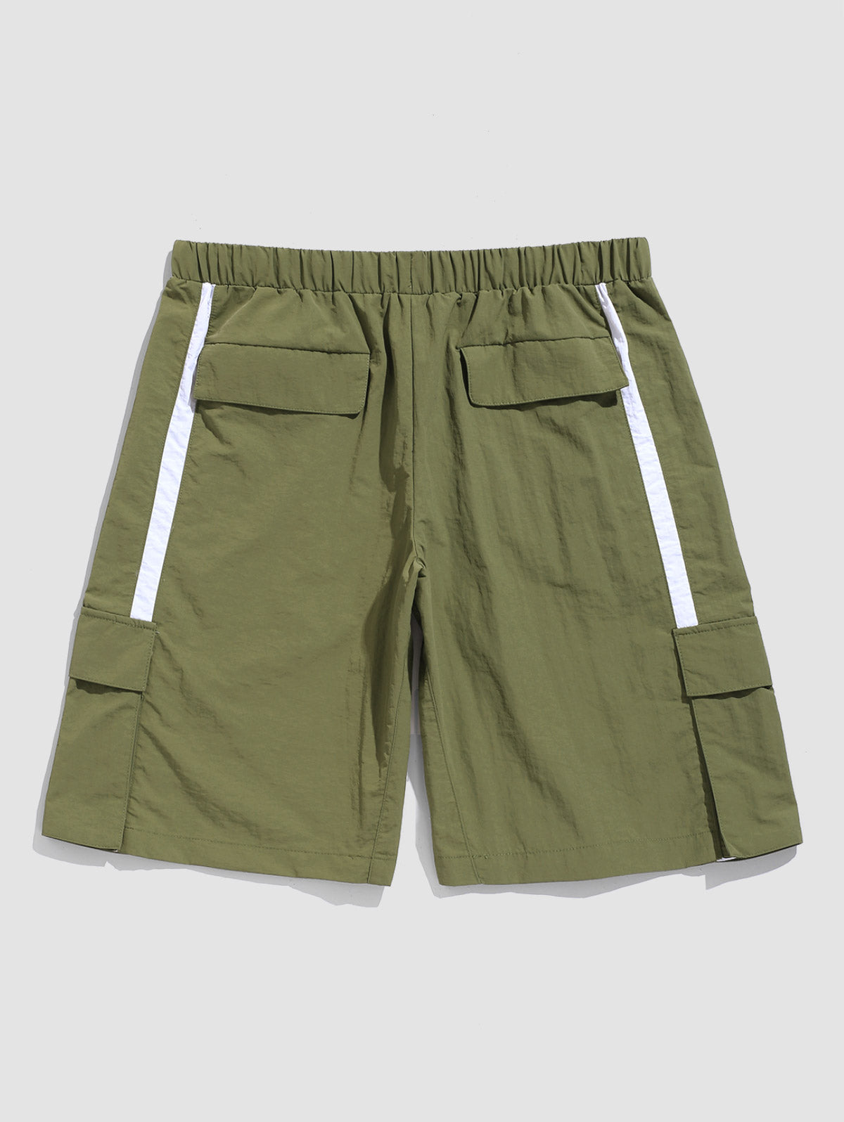 Men's Contrast Color Pockets Drawstring Cargo Shorts