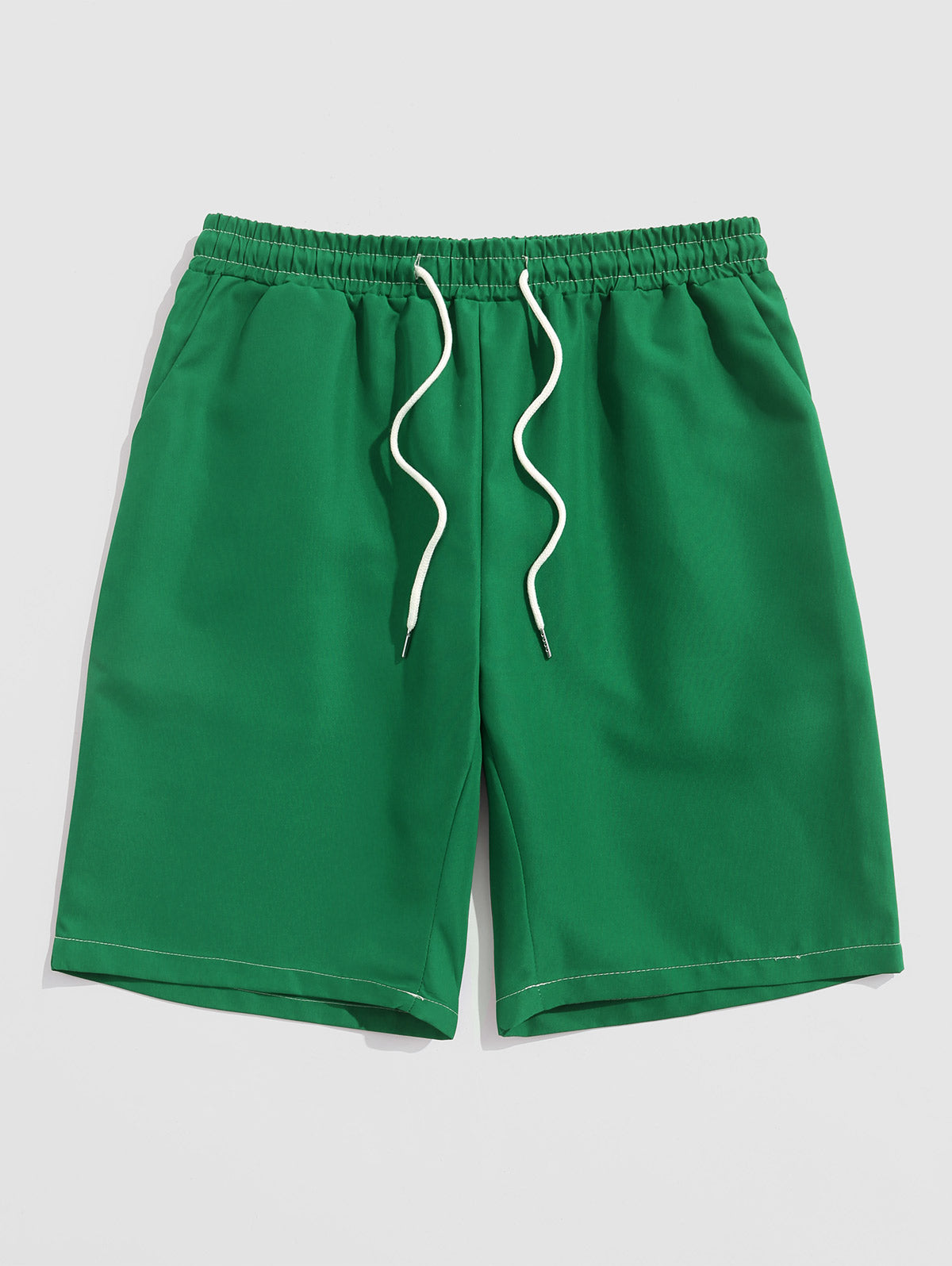 Mens Solid Color Quick Dry Basic Casual Shorts