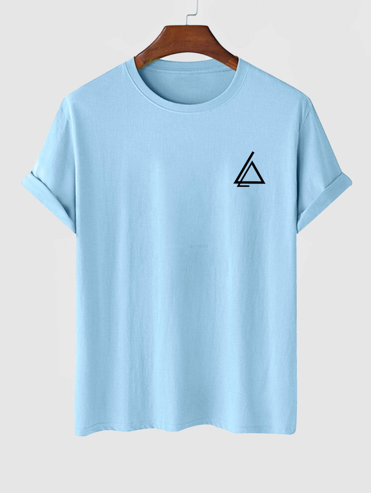 Men's Casual Triangle Printed Crew Neck Short Sleeves T-shirt And Drawstring Shorts Set