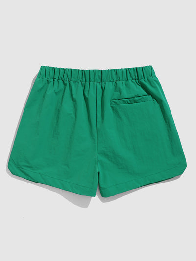 Men's Contrast Color Letter Print Drawstring Casual Shorts