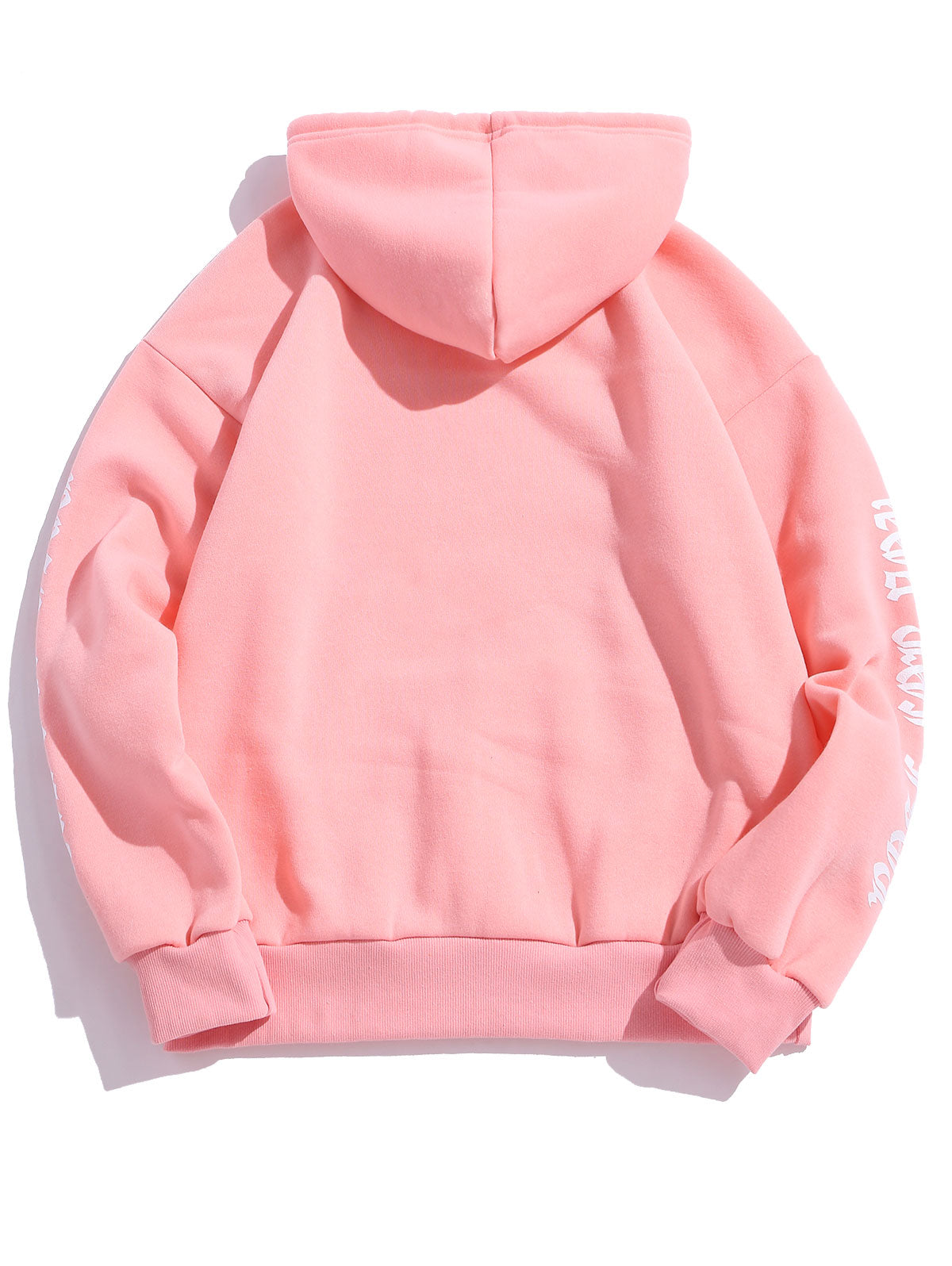 Rose Letter Fleece Kangaroo Pocket Pullover Hoodie