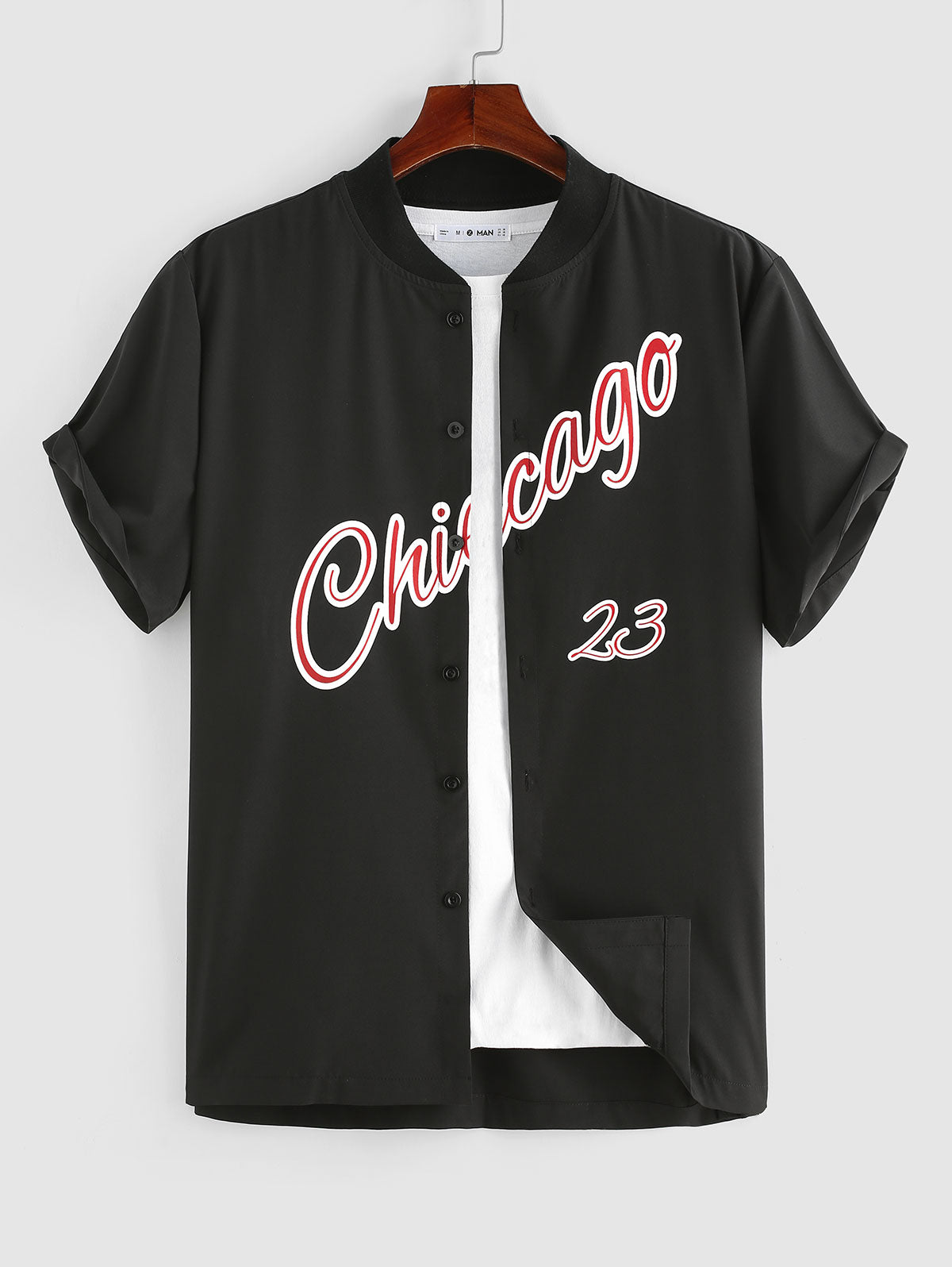 Mens Chicago Graphic Baseball Shirt