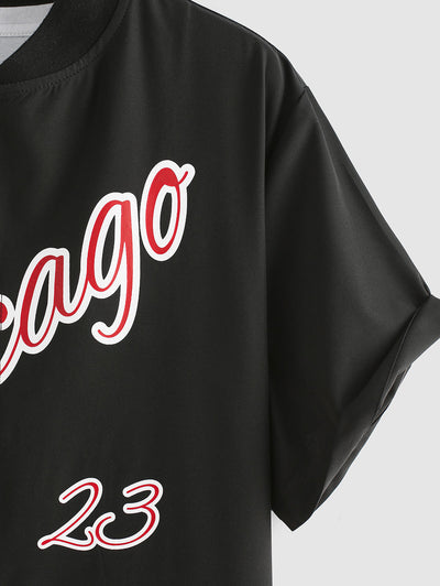 Mens Chicago Graphic Baseball Shirt