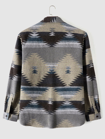 Mens Ethnic Style Aztec Tribal Blend Wool Jacket