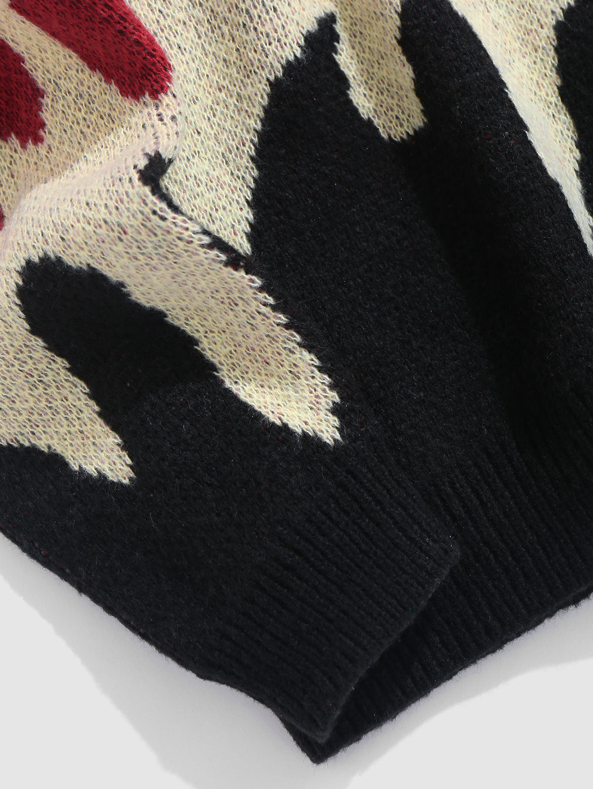 Mens Y2K Aesthetic Flame Pattern Casual Sweater