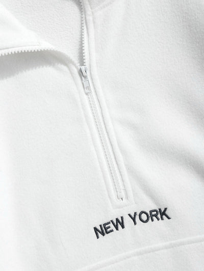 Mens NEW YORK Colorblock Half Zip Sweatshirt