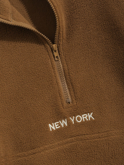 Mens NEW YORK Colorblock Half Zip Sweatshirt