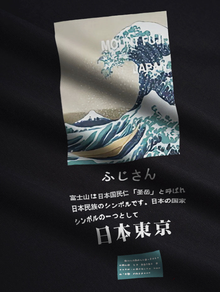 Mens Japanese Sea Wave T-shirt