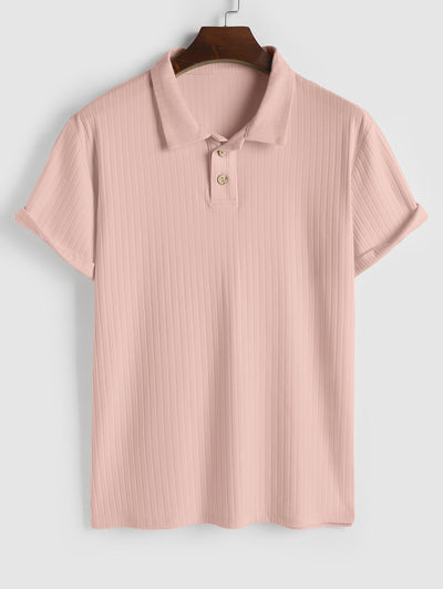 Polo texturé de couleur unie pour hommes