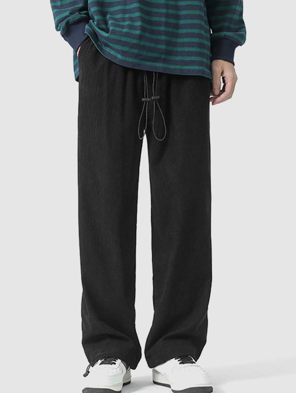 Drawstring Hem Corduroy Pants