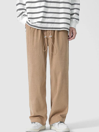 Drawstring Hem Corduroy Pants Kosyway