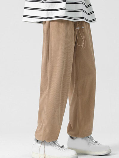 Drawstring Hem Corduroy Pants