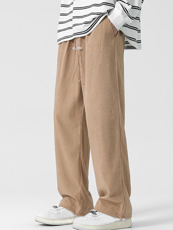 Drawstring Hem Corduroy Pants