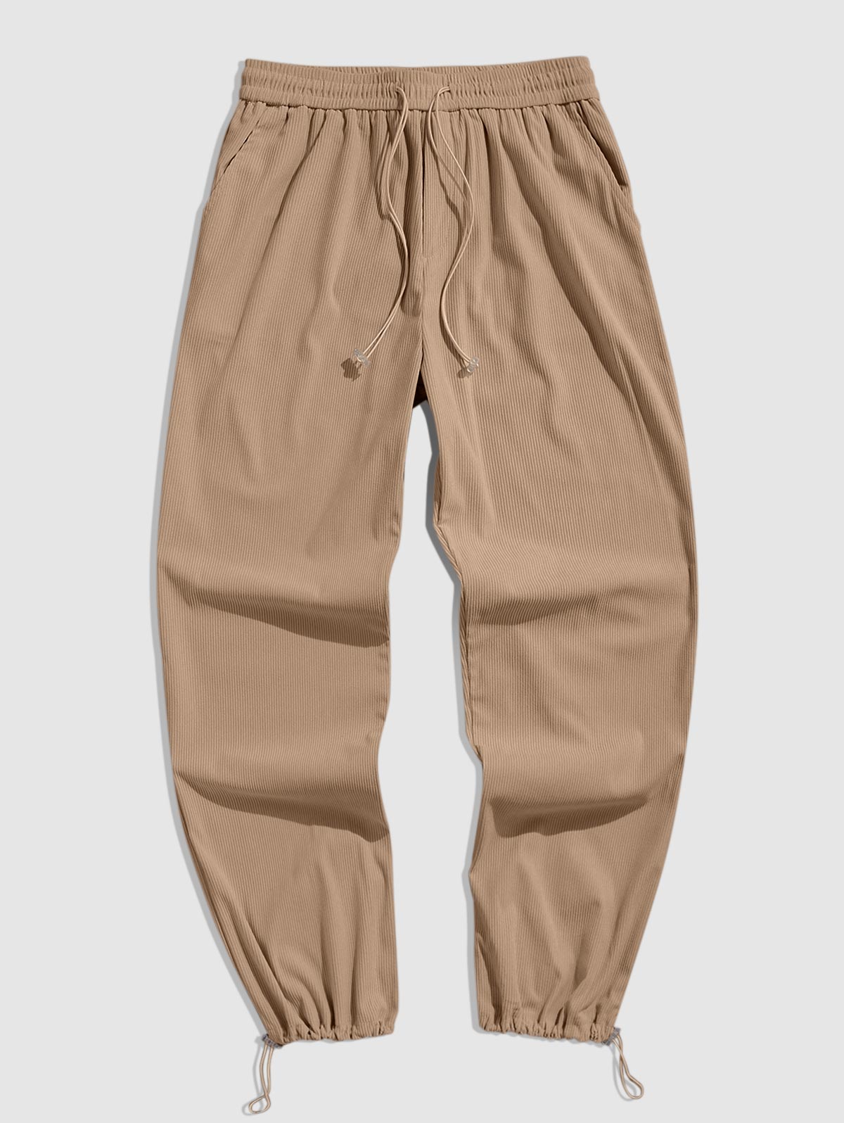 Drawstring Hem Corduroy Pants