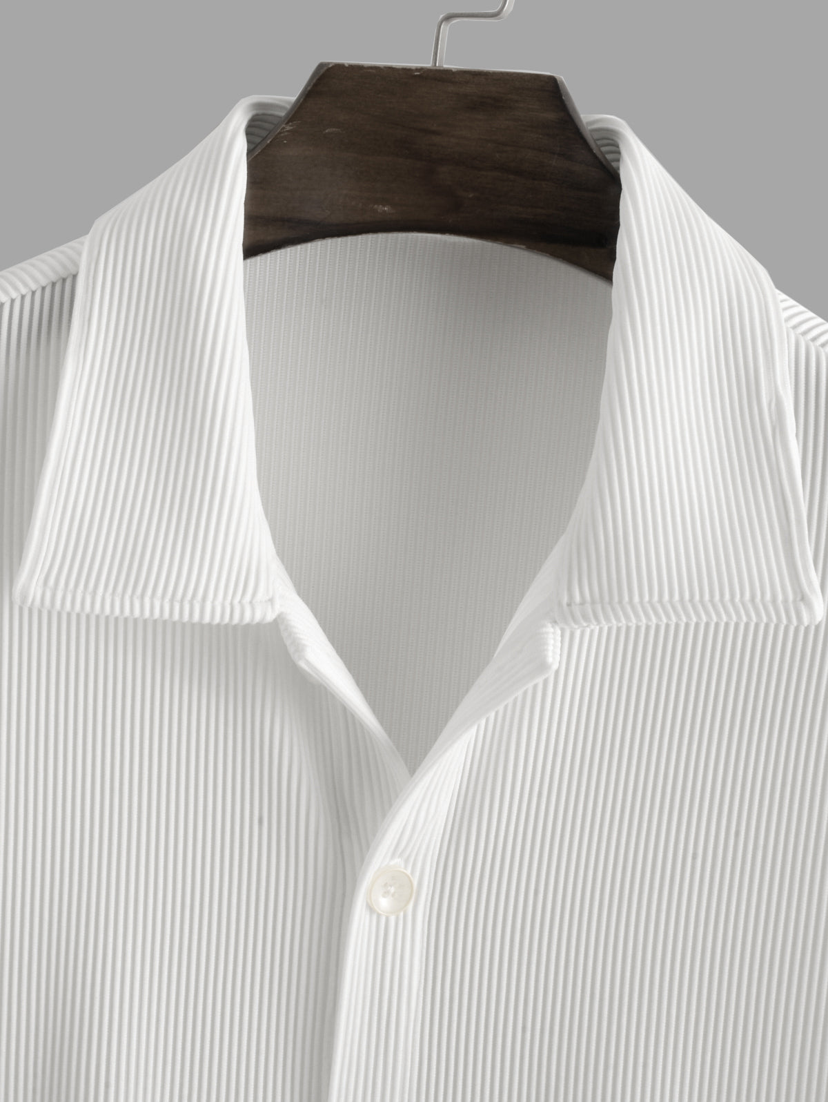 Mens Textured Ribbed Short Sleeves Shirt