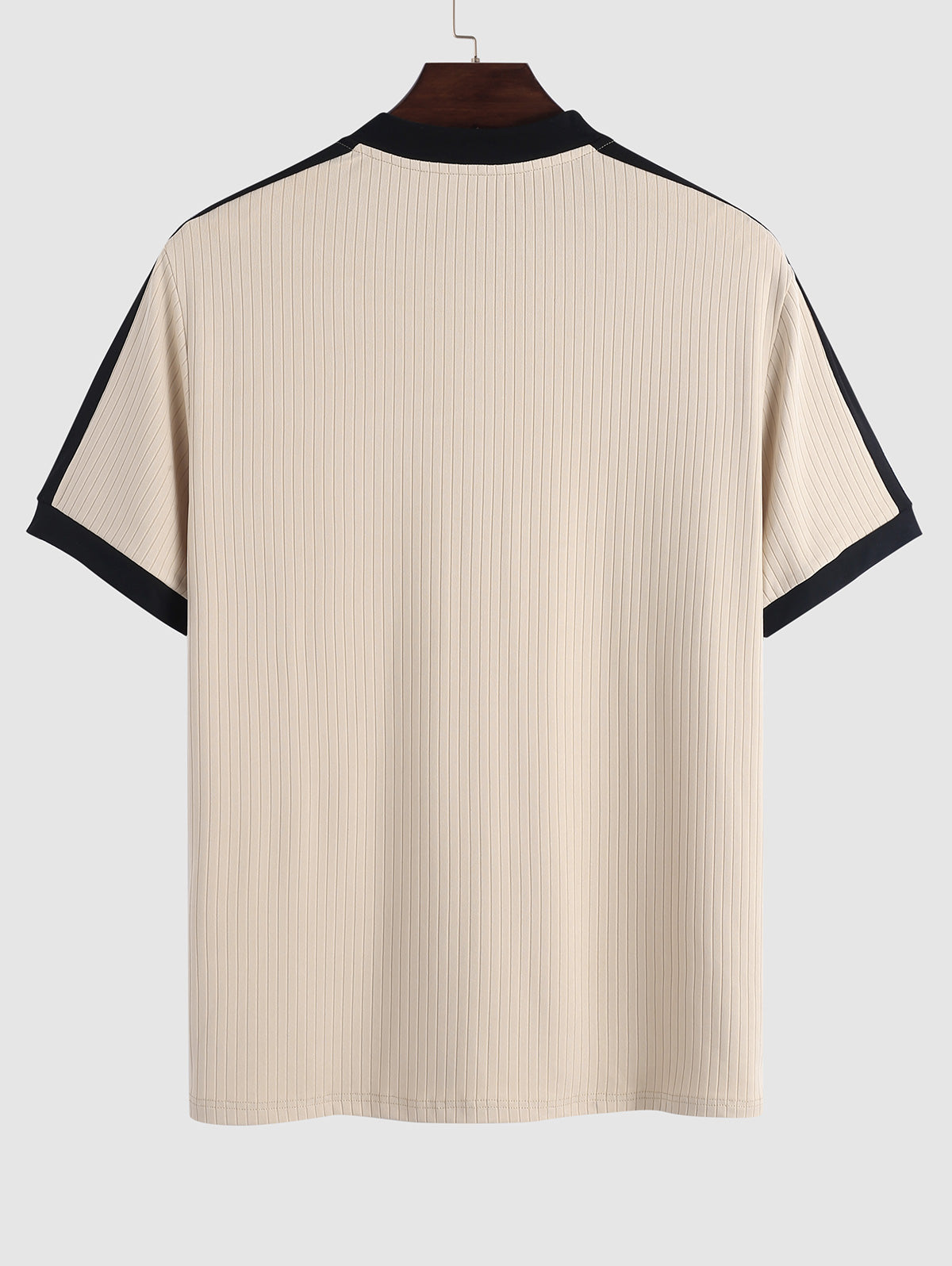 Mens Ribbed Spliced T-shirt