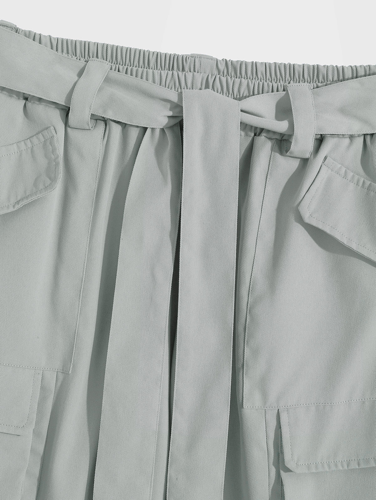 Solid Color Belted Straight Leg Cargo Pants Kosyway