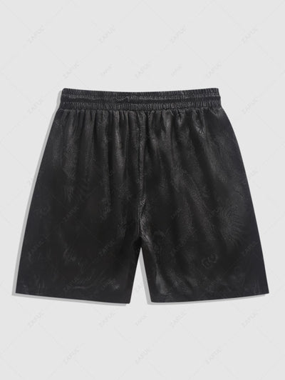 Drawstring Dragon Jacquard Satin Shorts