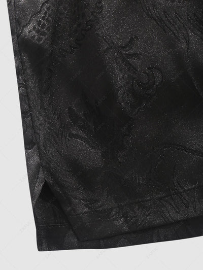 Drawstring Dragon Jacquard Satin Shorts