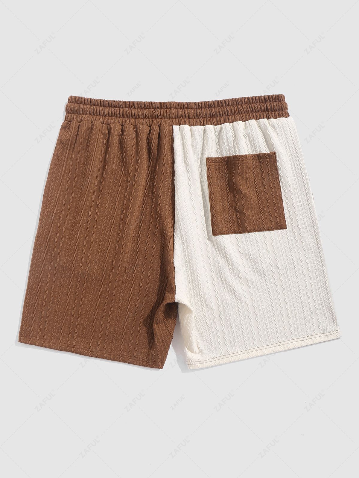 Two Tone Textured Casual Shorts