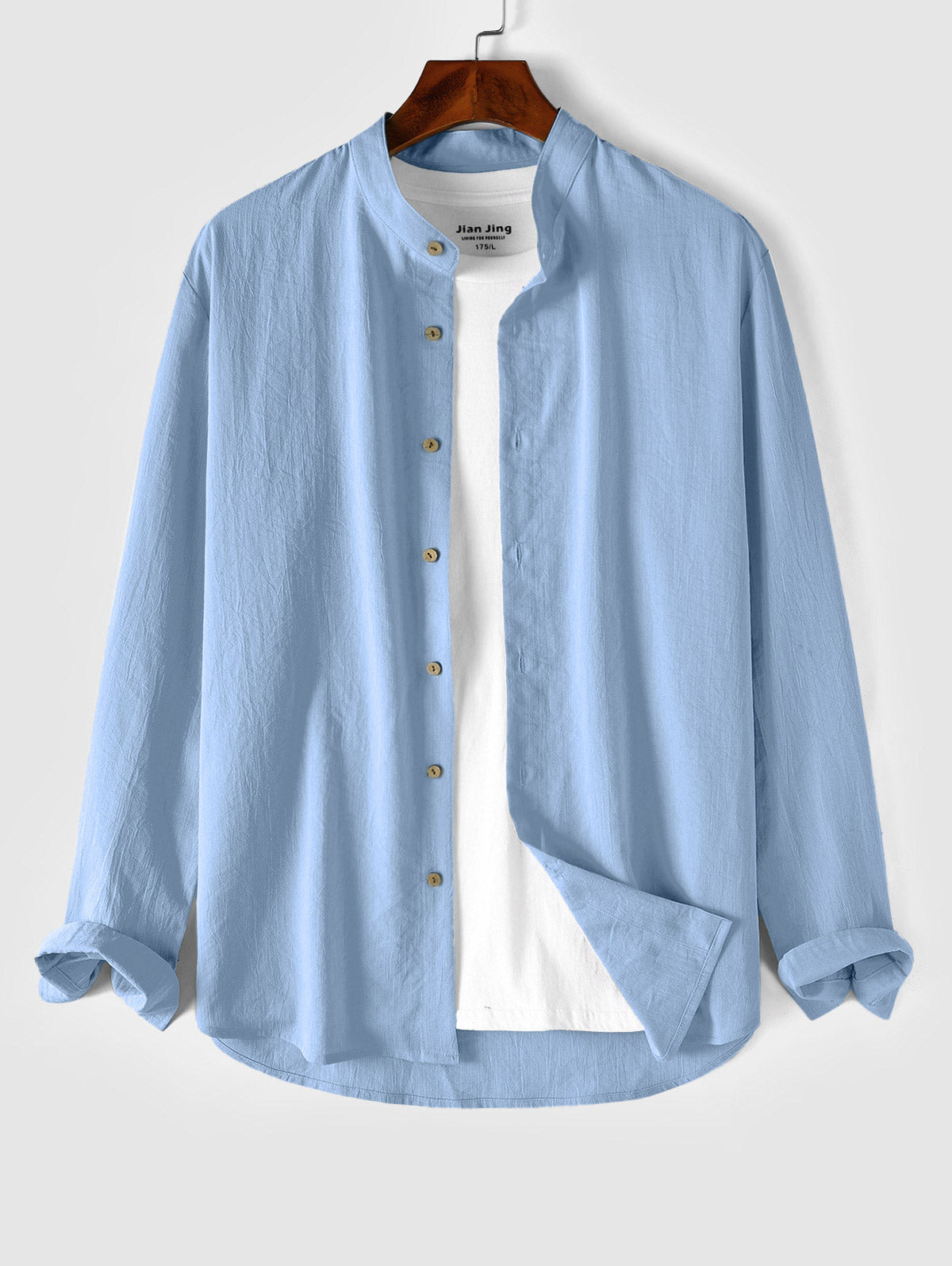 Mens Cotton and Linen Textured Casual Shirt