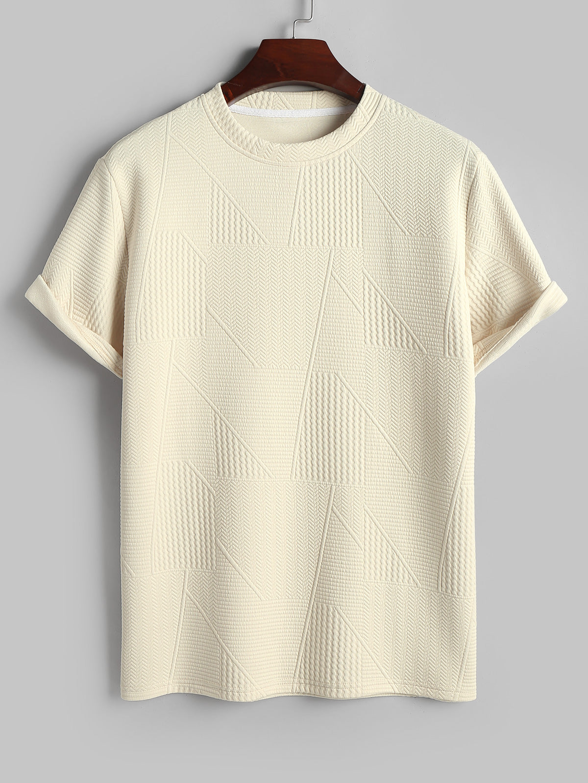 Mens Geometric Textured Casual T-shirt