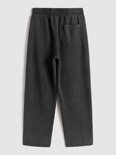 Solid Color Drawstring Basic Casual Pants