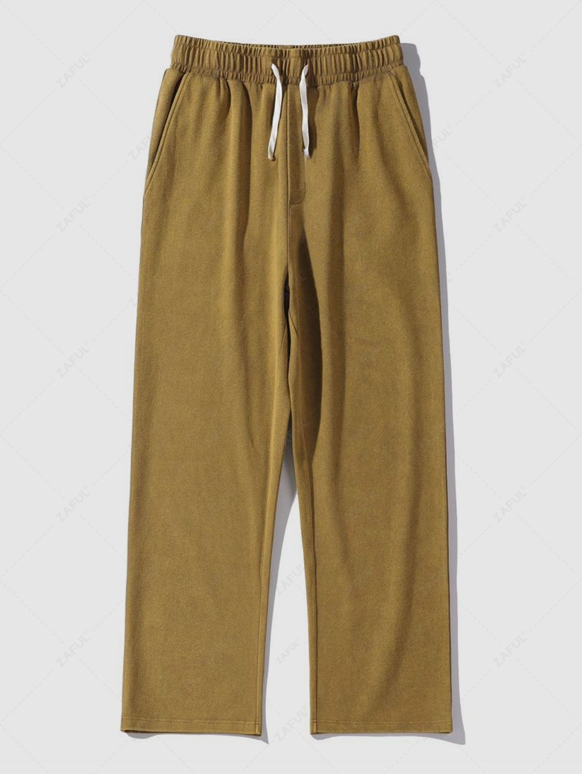 Solid Color Drawstring Basic Casual Pants