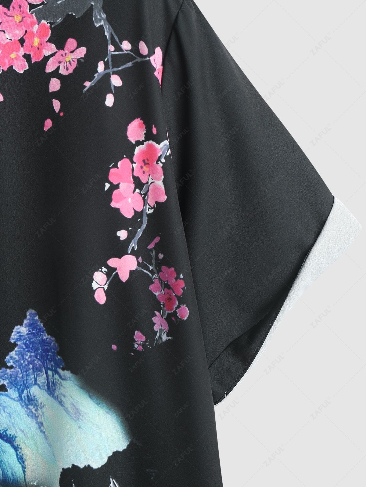 Landscape Painting Oriental Short Sleeves Shirt