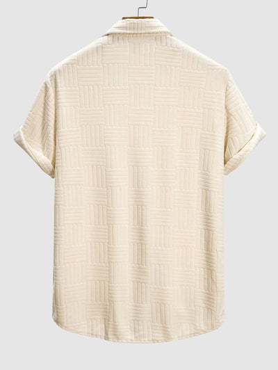 Mens terry cloth striped jacquard shirt