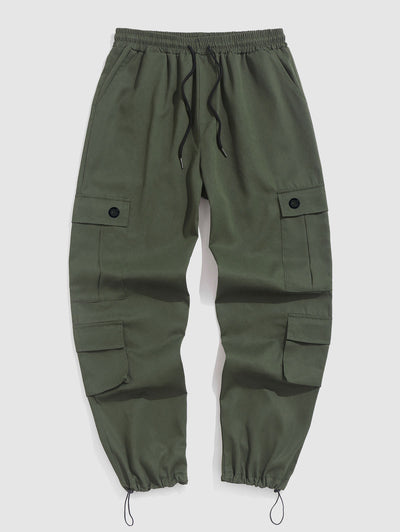 Toggle Drawstring Streetwear Multi-pocket Cargo Pants Kosyway