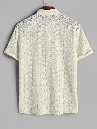 Mens Sexy Sheer Lace Party Shirt Kosyway