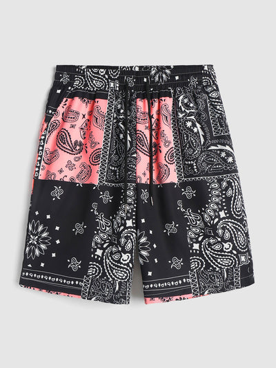 Mens Ethnic Style Paisley Vacation Shorts