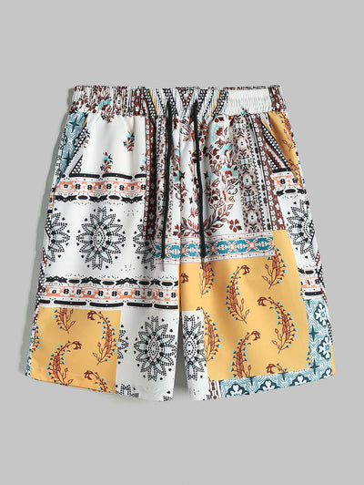 Mens Ethnic Style Paisley Vacation Shorts