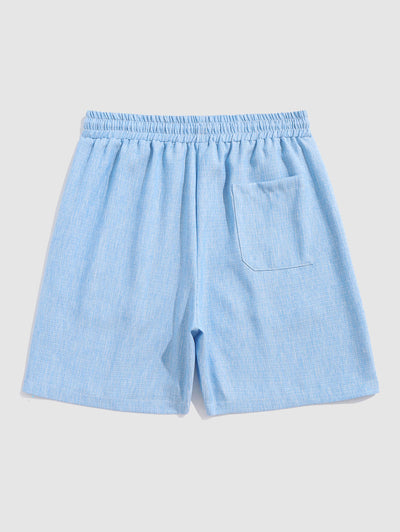 Mens Plain Color Drawstring Shorts