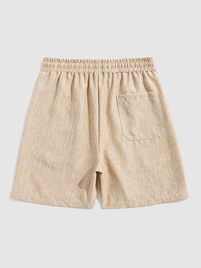 Mens Plain Color Drawstring Shorts