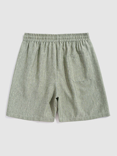 Mens Plain Color Drawstring Shorts