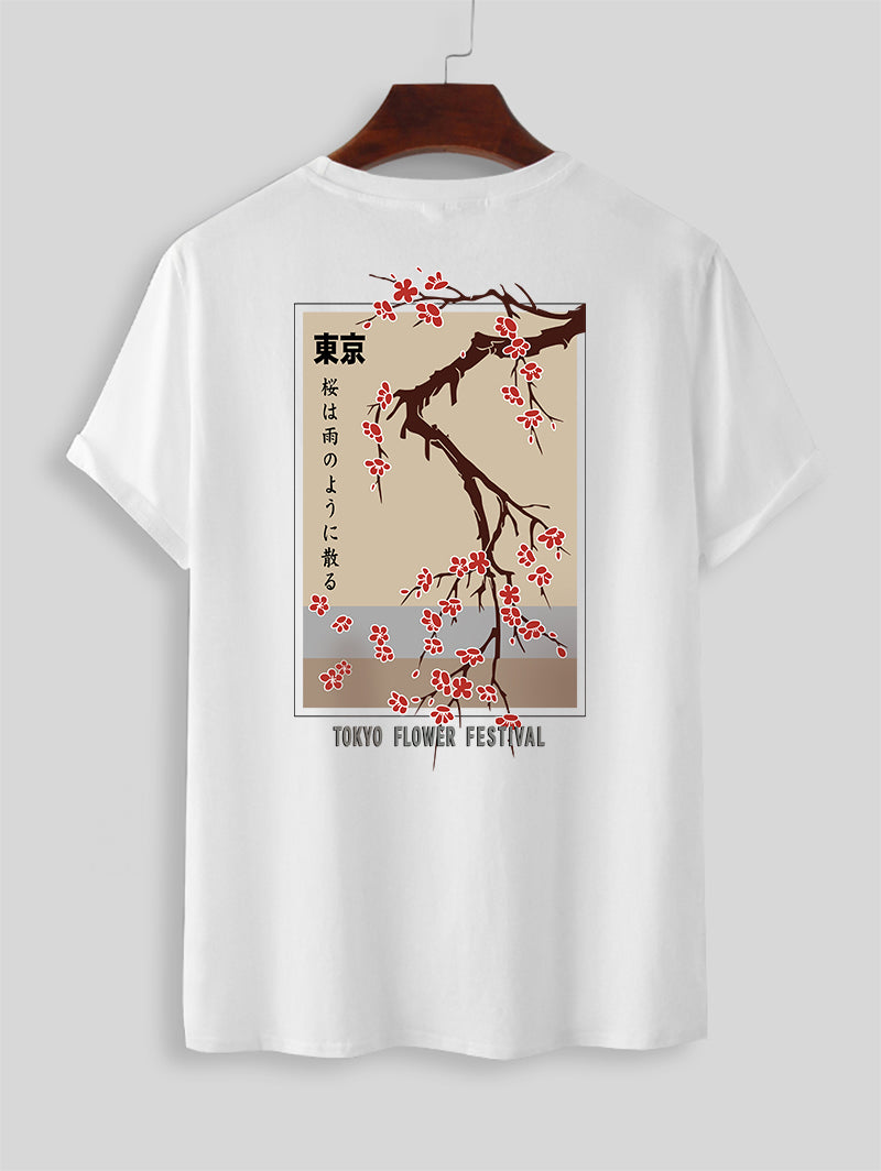 Men's Plum Blossom Casual T-shirt Kosyway