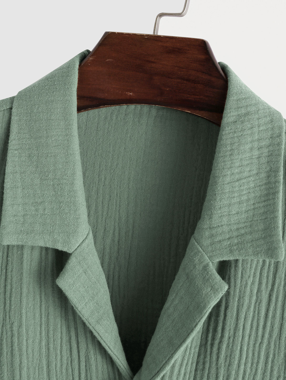 Mens Cotton and Linen Textured Wrinkle Shirt