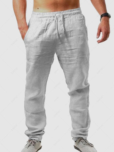 Solid Color Basic Linen Pants