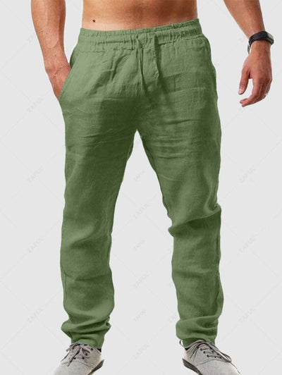 Solid Color Basic Linen Pants