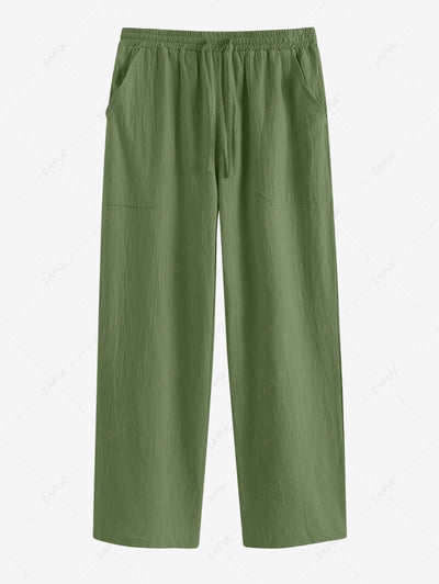 Solid Color Basic Linen Pants