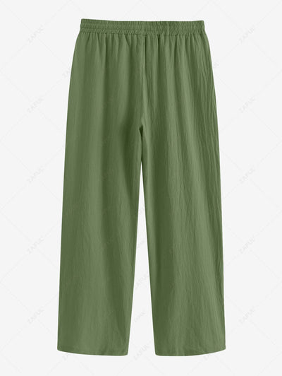 Solid Color Basic Linen Pants Kosyway