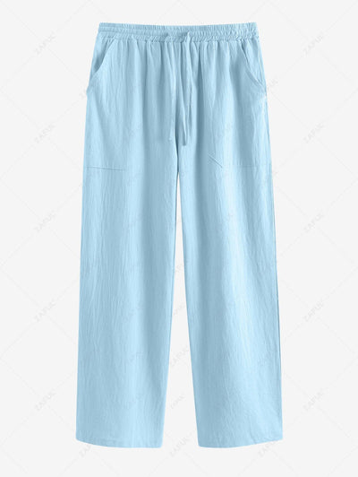 Solid Color Basic Linen Pants