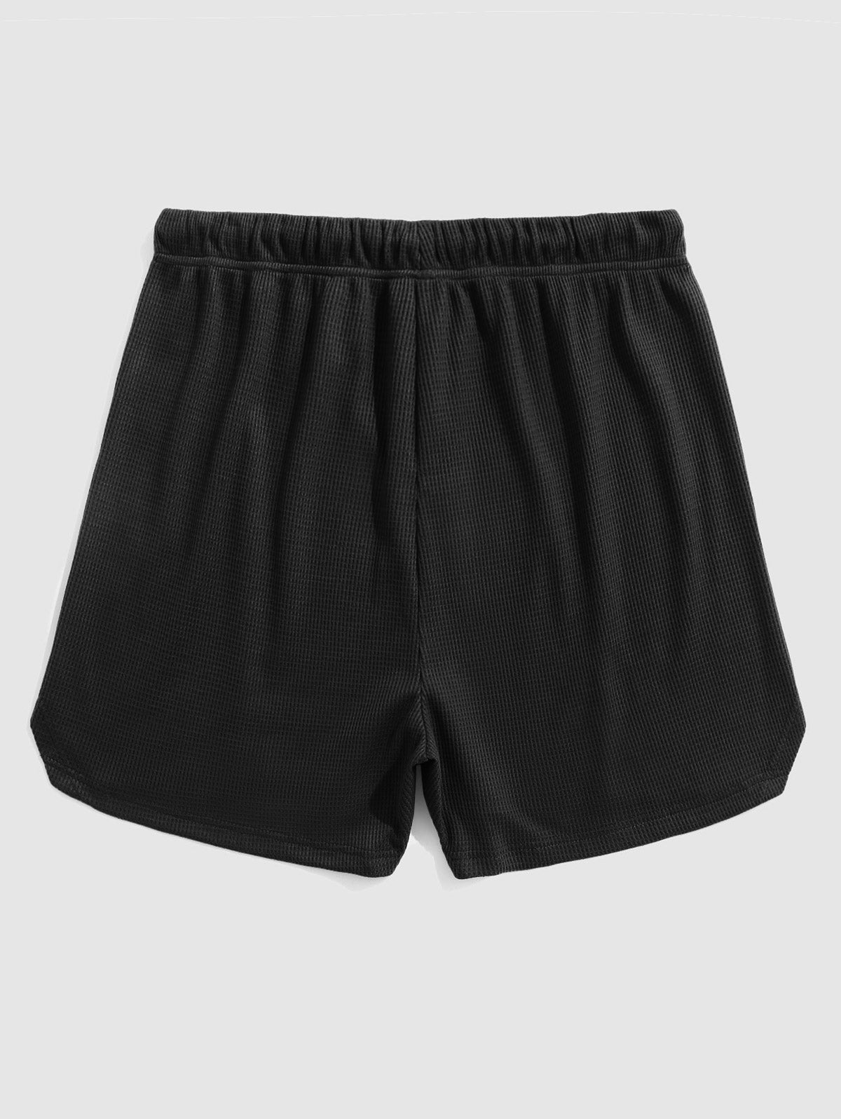 Mens Textured Side Slit Drawstring Shorts