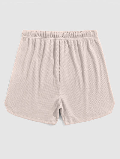 Mens Textured Side Slit Drawstring Shorts